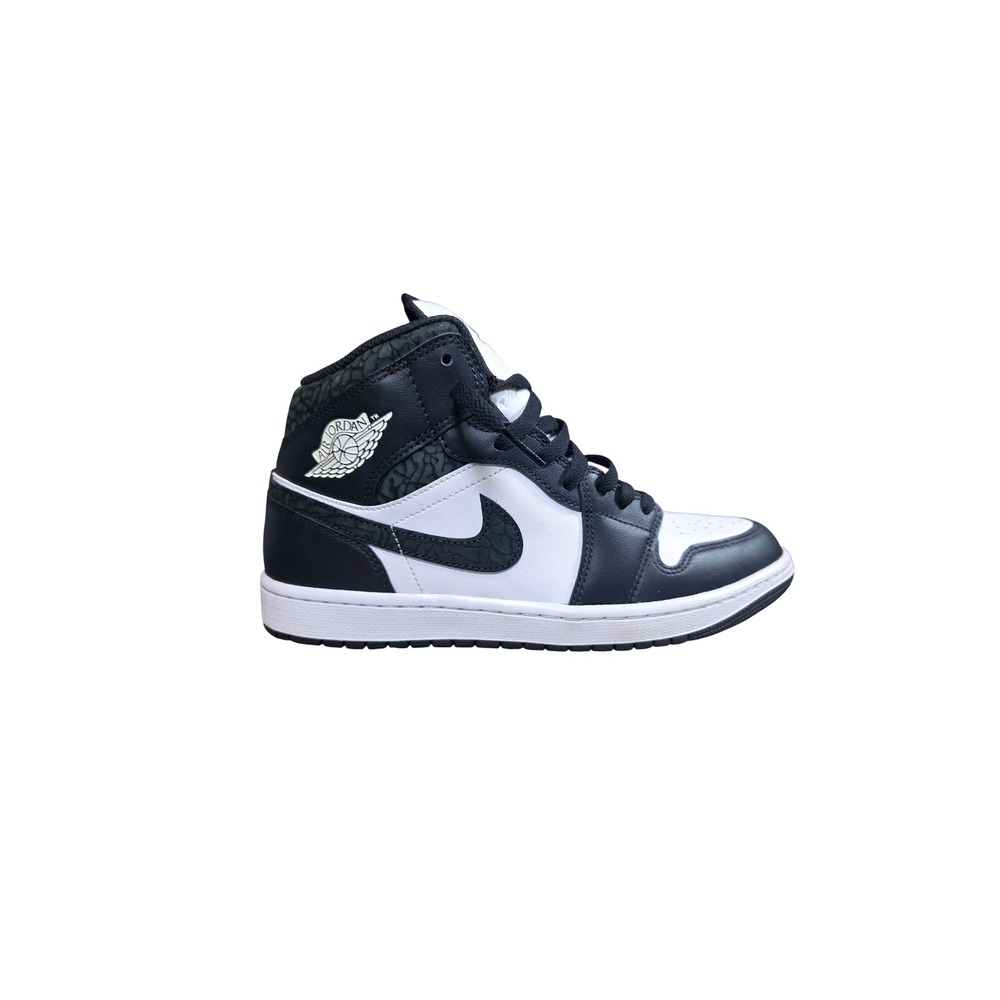 Nike Air Jordan 1 Mid SE Panda Elephant Print Black White FB9911-001 Mens 9.5